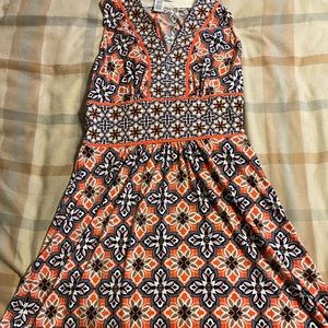 Orange floral dress made by Wisp, size 6